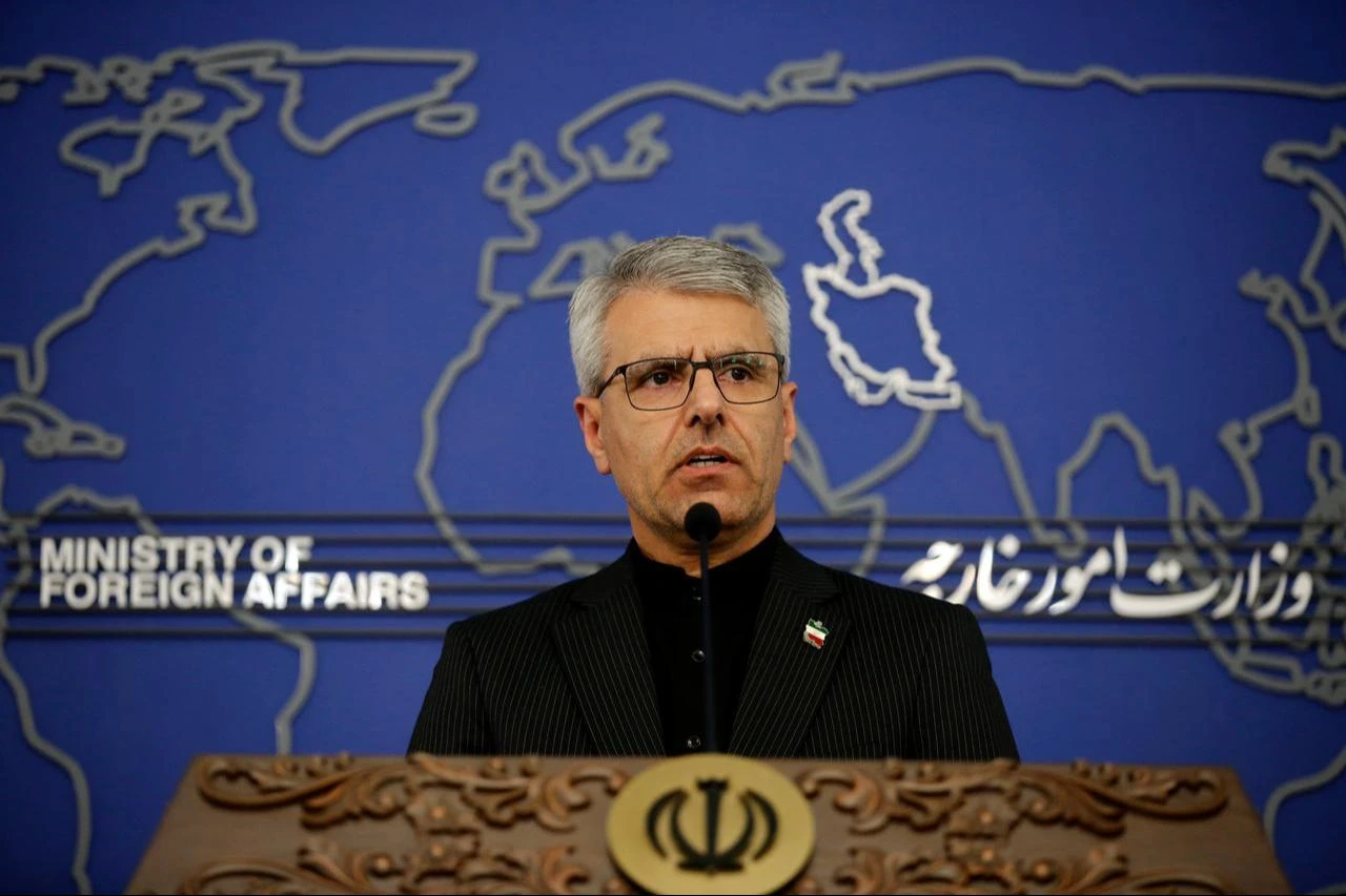 Spokesperson for the Ministry of Foreign Affairs of Iran Esmail Baghaei attends a press conference at Ministry of Foreign Affairs in Tehran, Iran, May 4, 2026. (AA Photo)