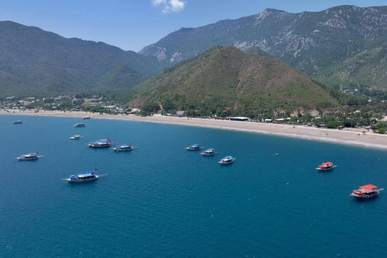 Aerial view of Adrasan beach in Antalya, Türkiye, June 13, 2026. (AA Photo)