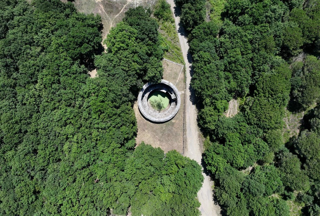 An aerial view of the historic Bashavuz reservoir, one of the key junctions in Istanbul's centuries-old water network. (AA Photo)