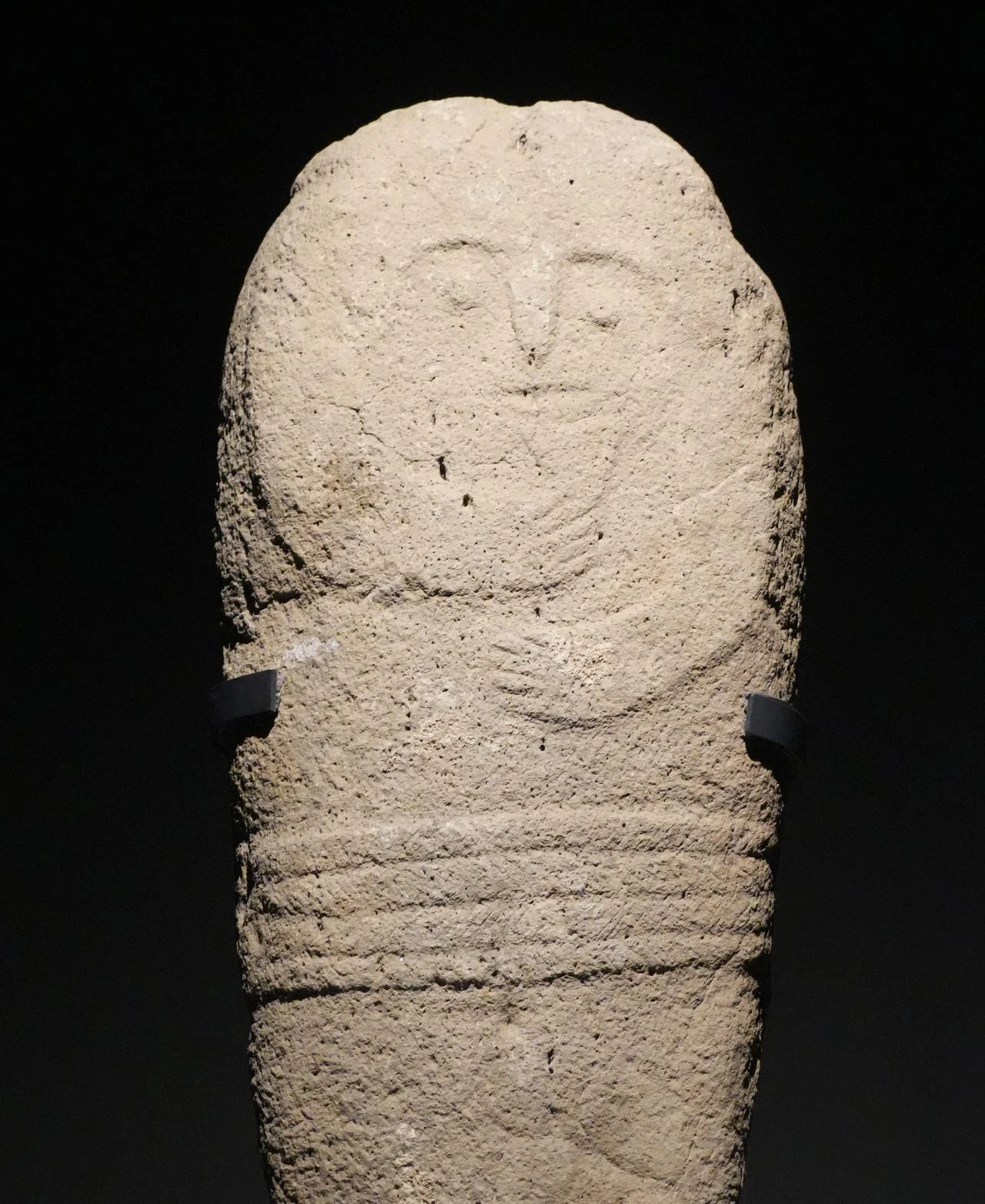 The 2,500-year-old "Tas Baba" stone statue, also known as the Erzurum Stele, is displayed at the Erzurum Museum in eastern Türkiye. (AA Photo)