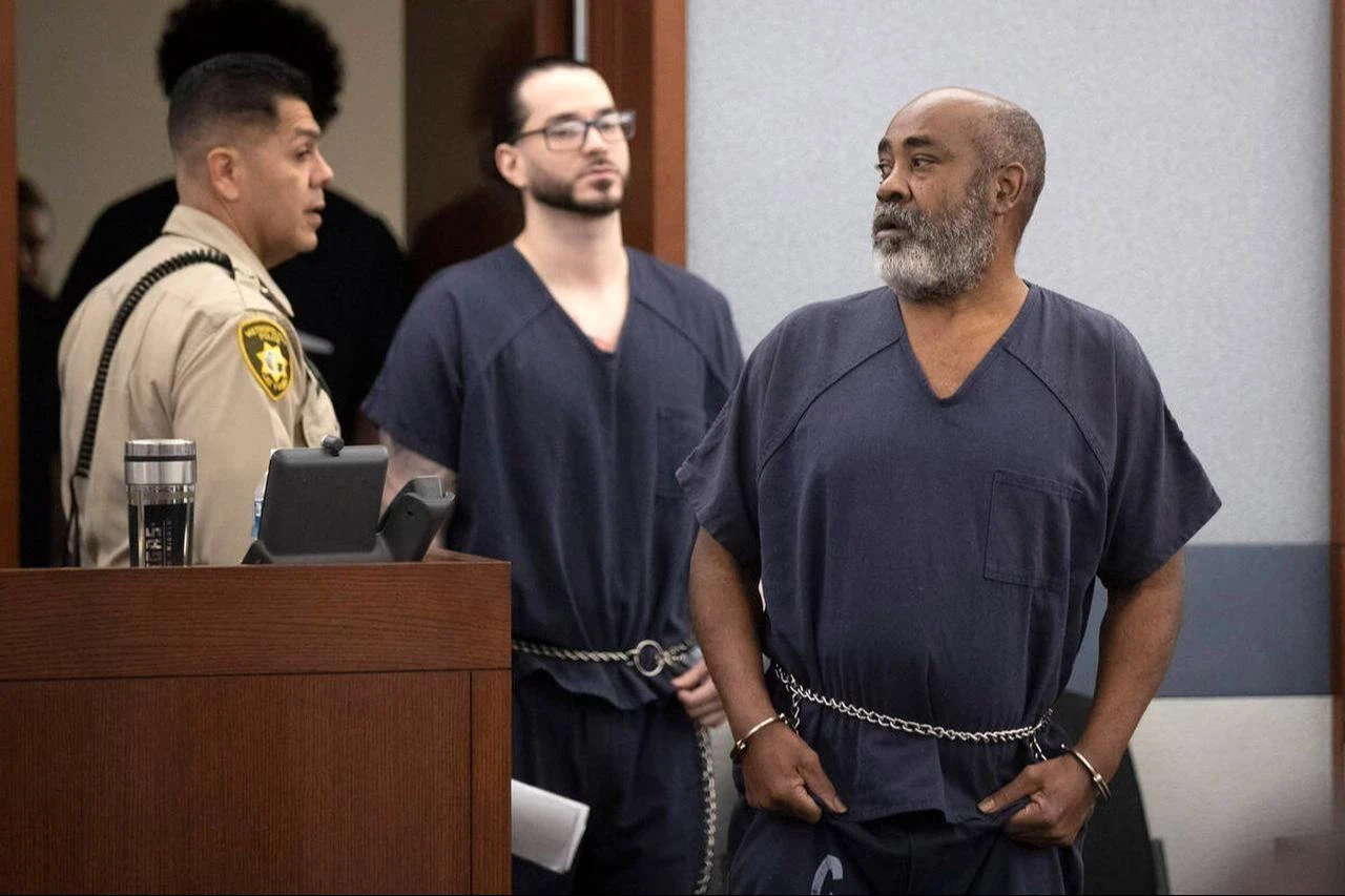 Duane Keith "Keffe D" Davis arrives in Clark County District Court on November 7, 2023, in Las Vegas, Nevada. (AFP Photo)