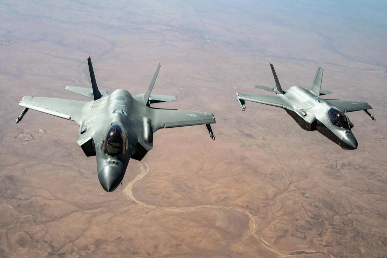 A U.S. Air Force F-35A Lightning II aircraft flies in the U.S. Central Command area of responsibility, July 2, 2026. (Photo via U.S. Air Force)