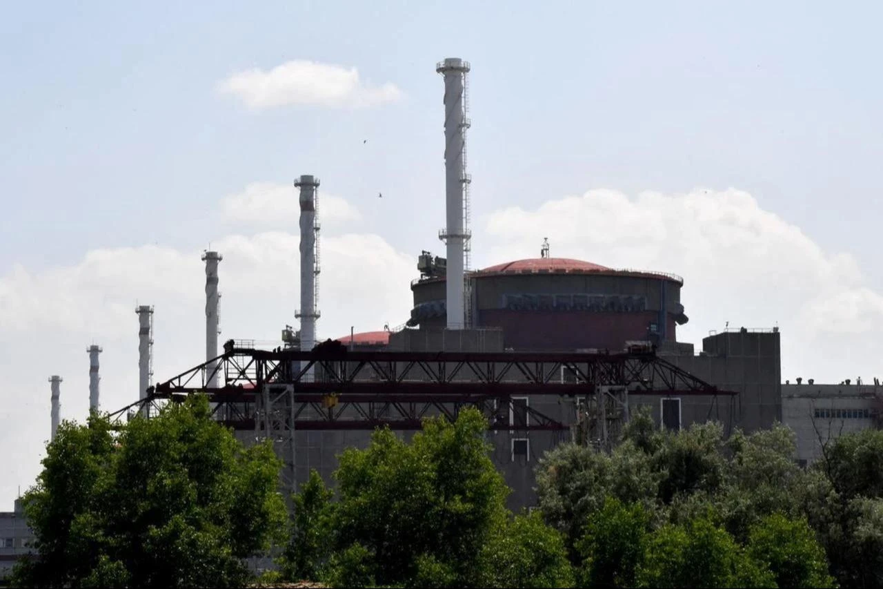 A photo shows a view of the Russian-controlled Zaporizhzhia nuclear power plant in southern Ukraine, June 15, 2023. (AFP Photo)
