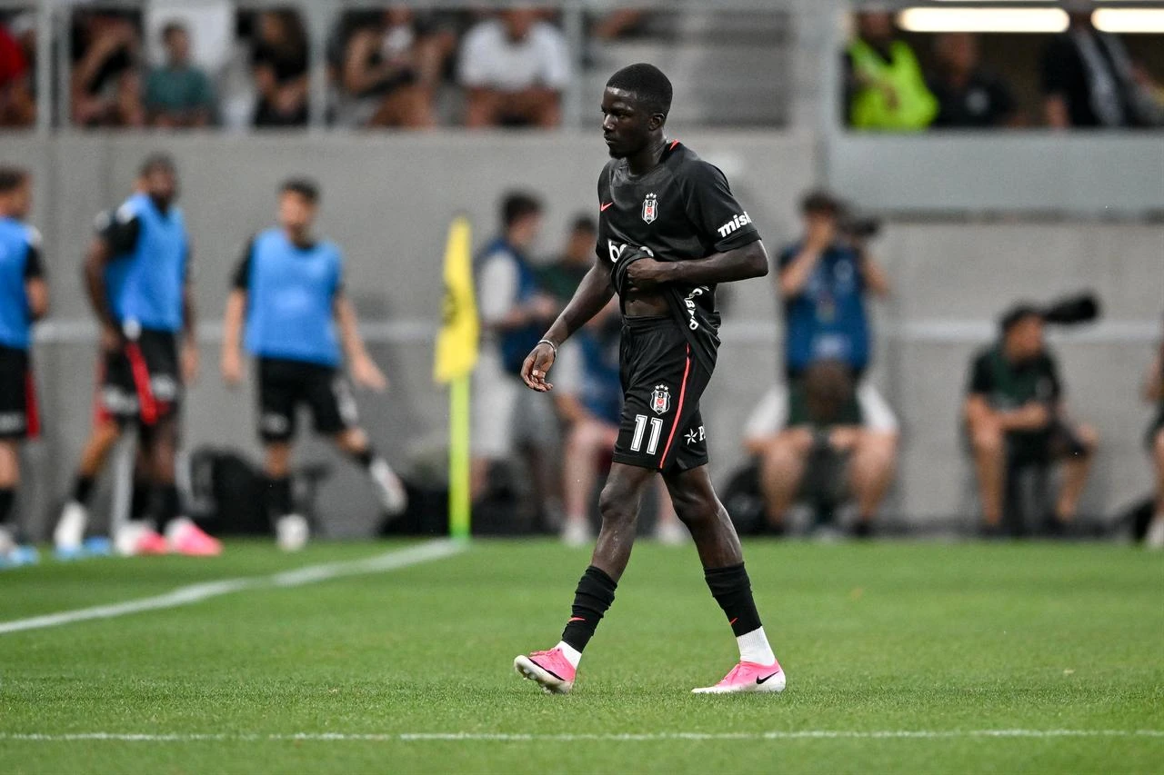 Kassoum Ouattara of Besiktas during the UEFA Europa League third qualifying round match between FC Hracek Kralove and Besiktas JK at FINEP Arena in Hradec Kralove, Czech Republic, August 6, 2026. (AA Photo)