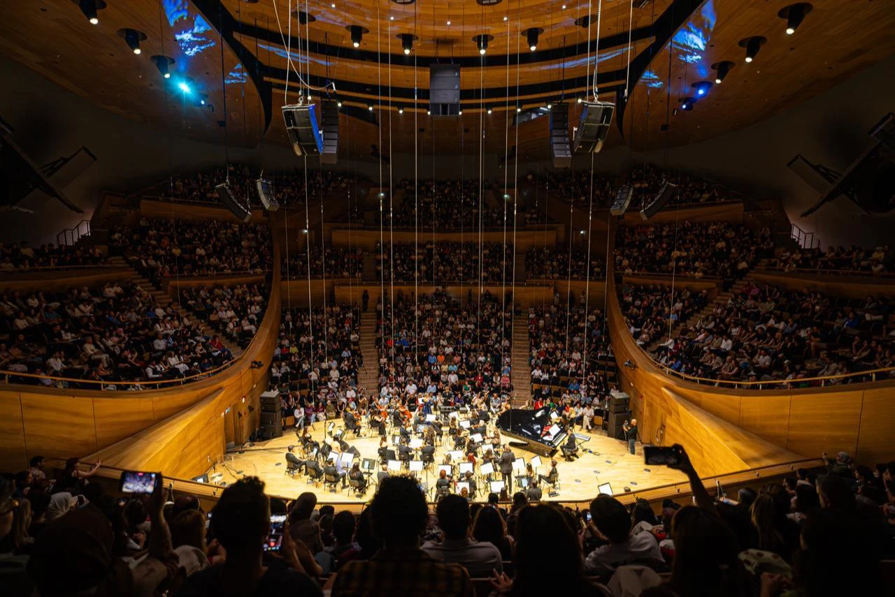 The Hatay Academy Symphony Orchestra on stage. (AA Photo)