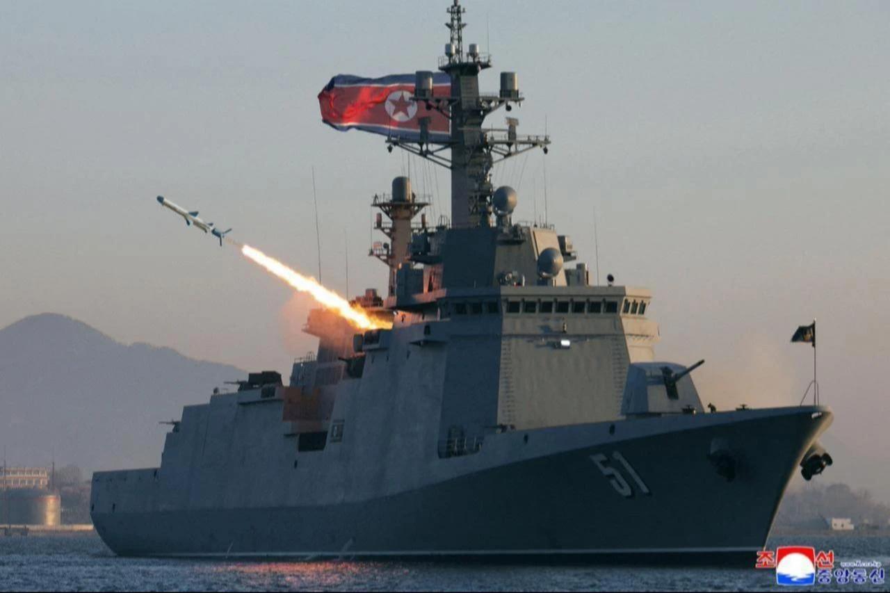 This picture taken on April 12, 2026 and released by North Korea's official Korean Central News Agency (KCNA) on April 14, 2026 shows the destroyer Choe Hyon conducting a test-fire of a missile at an undisclosed location in North Korea. (AFP Photo)