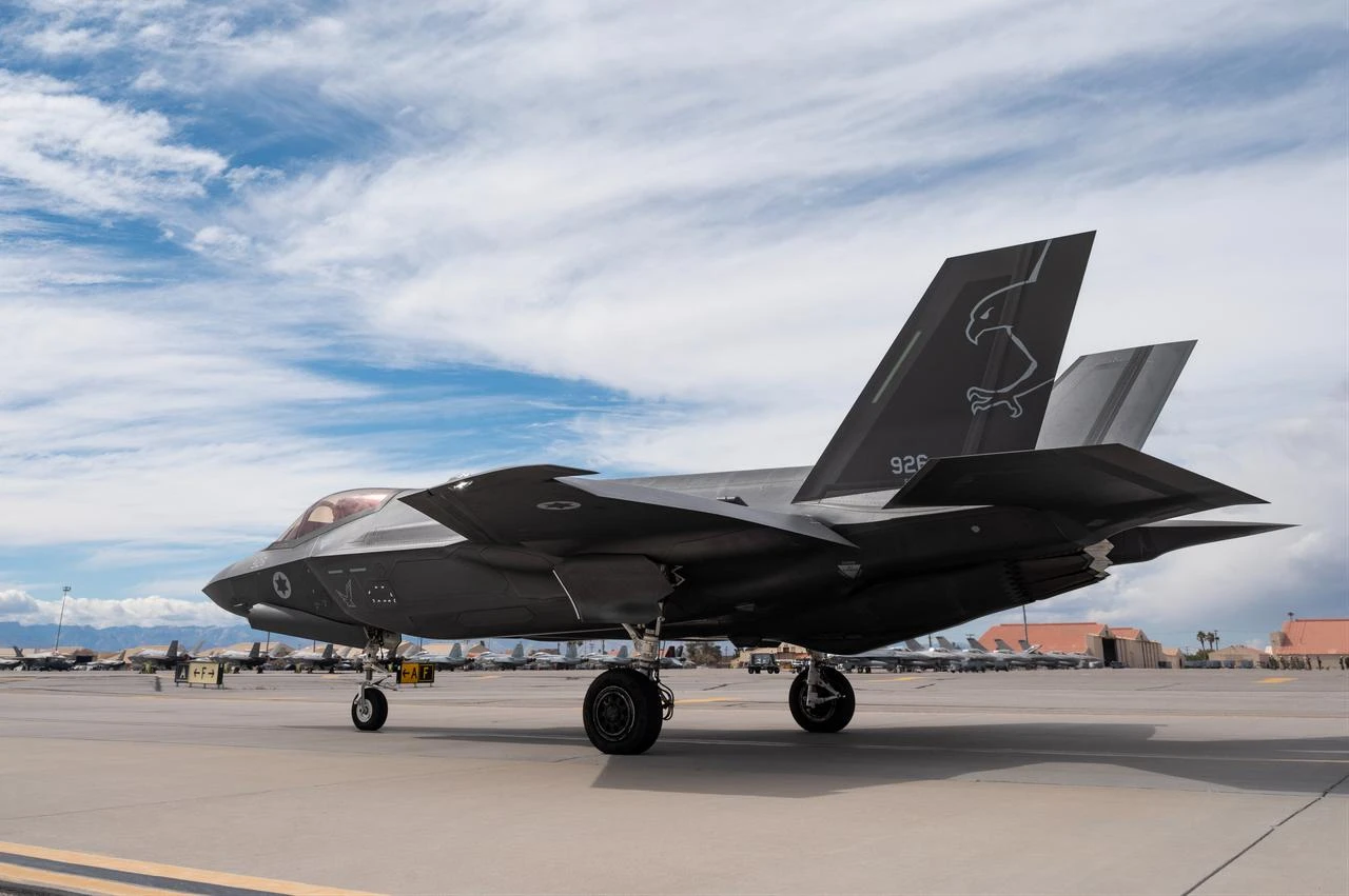 An Israeli F-35I Adir assigned to 140 Squadron, Nevatim Air Base, taxis out for a mission during Red Flag-Nellis 23-2 at Nellis Air Force Base, Nevada, March 15, 2023. (Photo via U.S. Air Force)