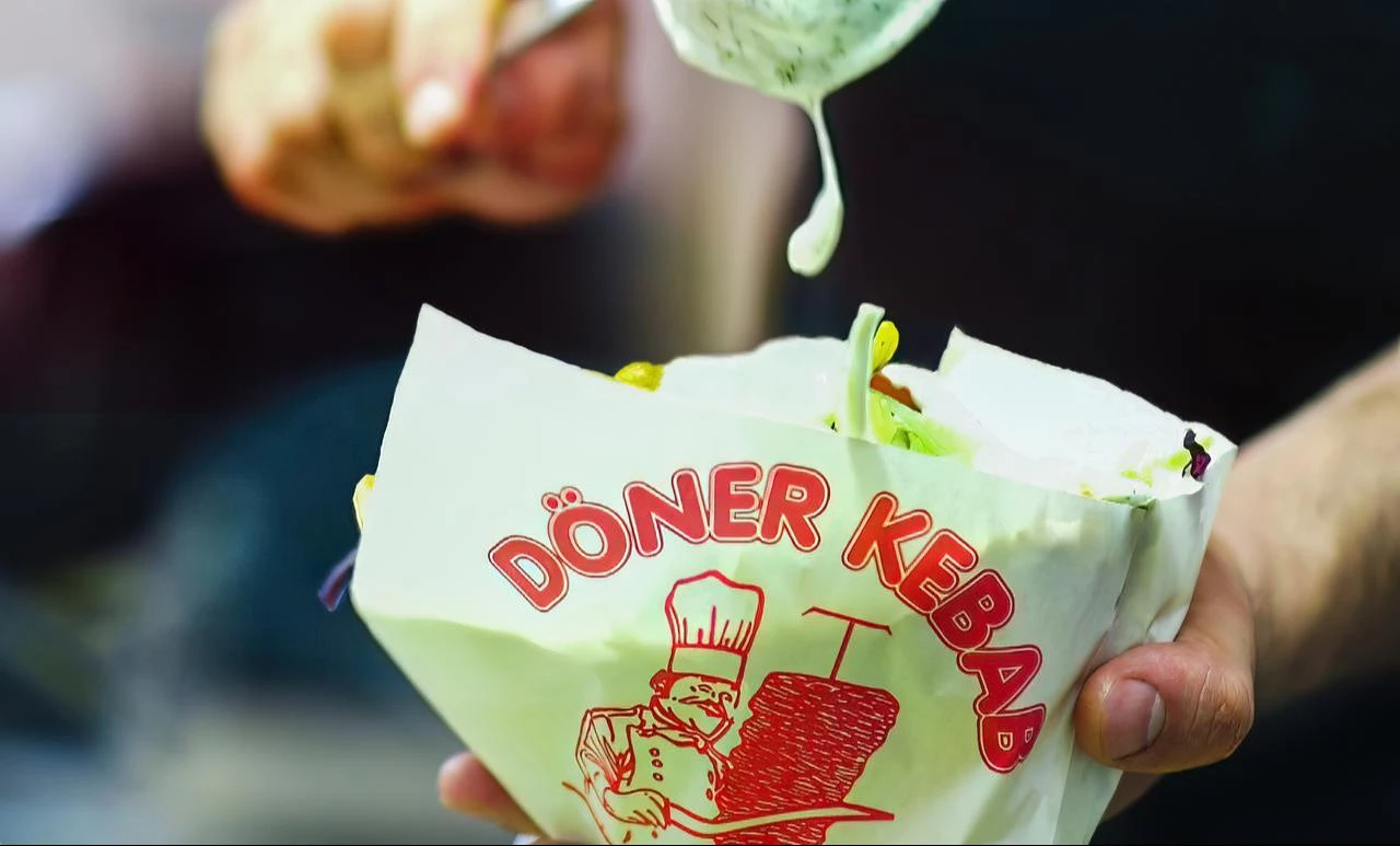 Photo shows a tasty doner kebab in a Turkish food booth in Germany, March 27, 2018. (Adobe Stock Photo)