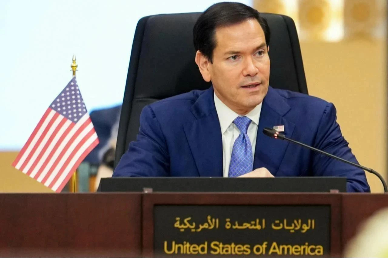 US Secretary of State Marco Rubio speaks during a meeting with foreign ministers of the Gulf Cooperation Council Member States in Manama, June 25, 2026. (AFP Photo)