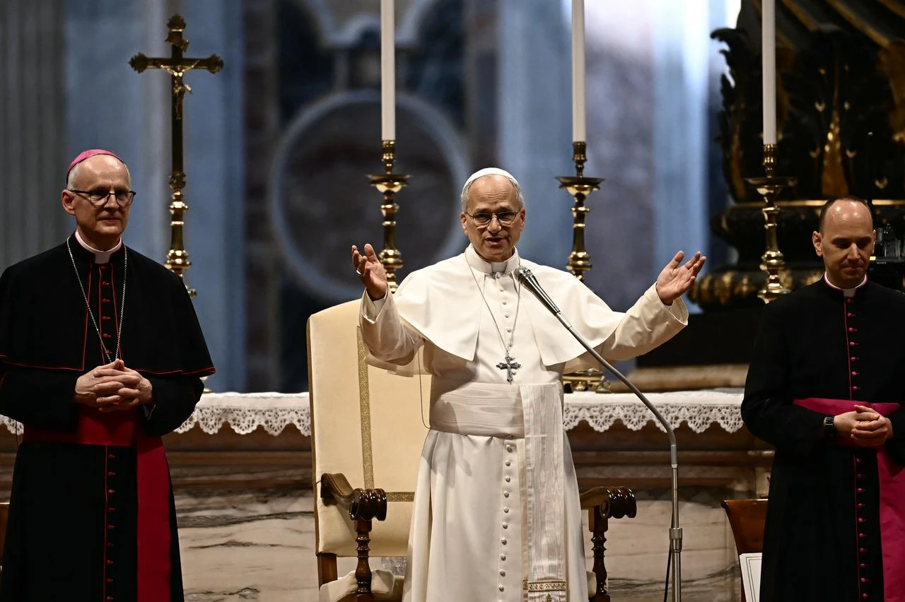 The pope addresses attendees during a general audience at the Vatican, Vatican City, Aug. 19, 2026. (AFP Photo)