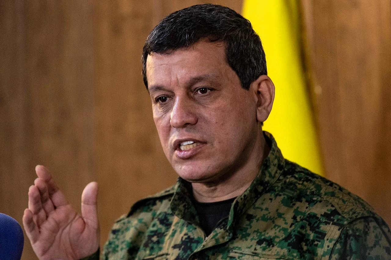 SDF's Mazloum Abdi speaks during a press conference in Syria's northeastern city of al-Hasakah on December 6, 2024. (AFP Photo)