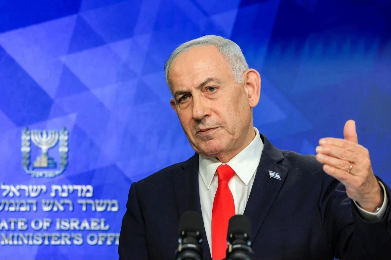 Israel's Prime Minister Benjamin Netanyahu gives a news conference in Jerusalem on June 15, 2026. (AFP Photo)