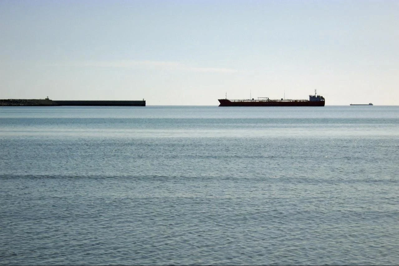 An oil tanker sails in the Caspian Sea off Kazakhstan's Mangystau region on Oct. 22, 2019. (Adobe Stock Photo)