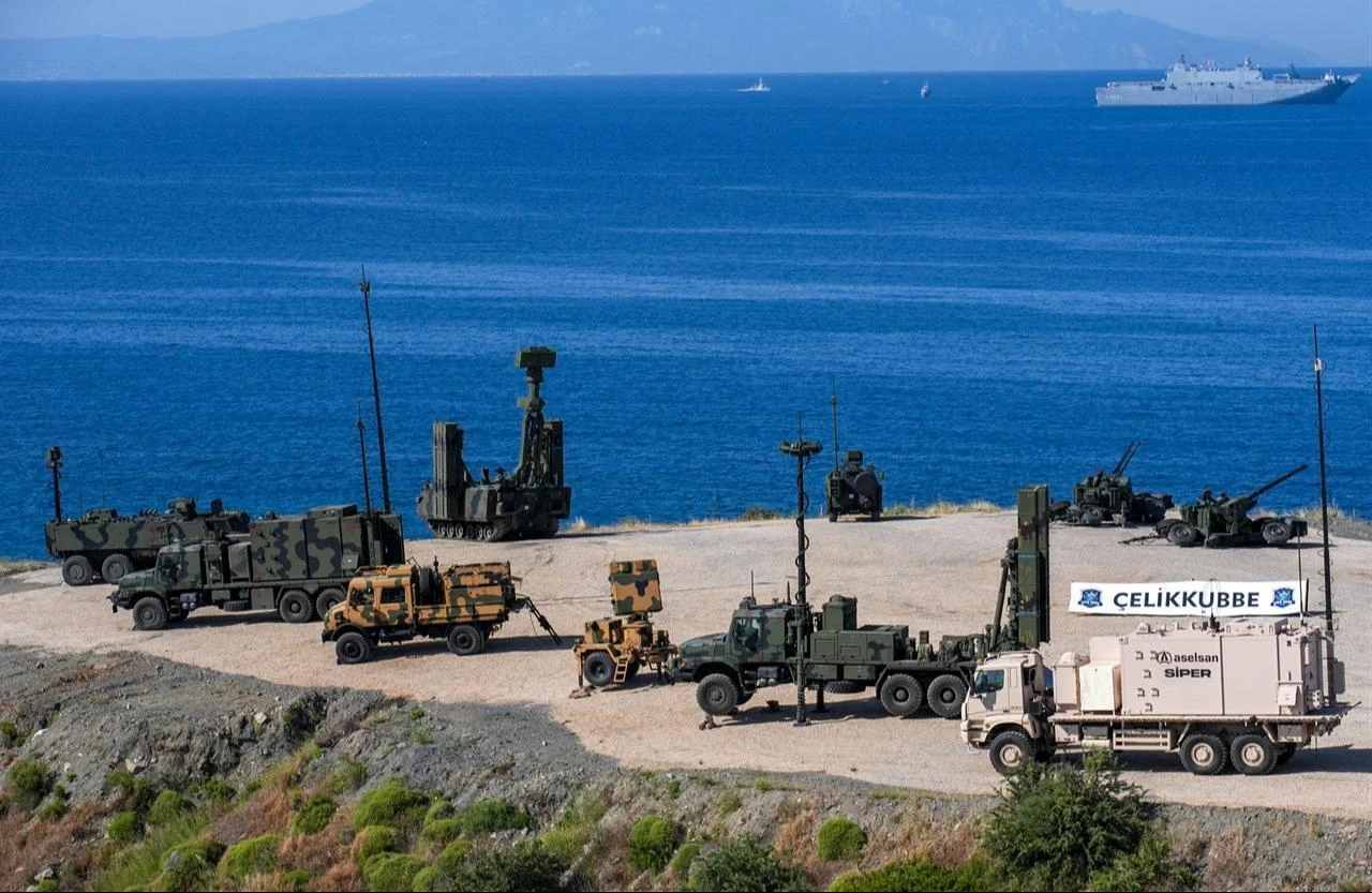 Steel Dome multi-layered air defense system is deployed for the first time during the EFES-2026 Exercise in Izmir, Türkiye, on May 21, 2026. (AA Photo)