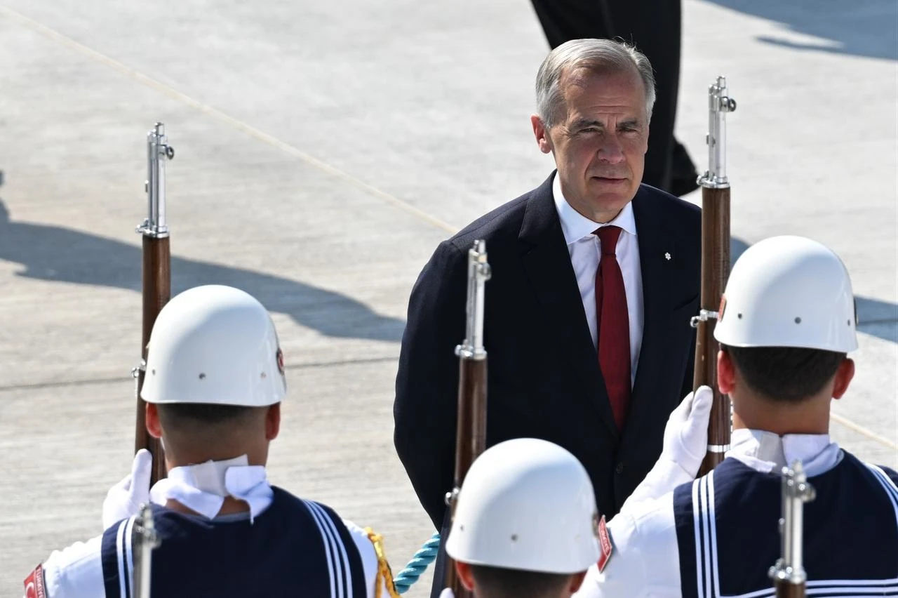 Canadian Prime Minister Mark Carney arrive at Ankara Airport to attend the 36th NATO Heads of State and Government Summit in Ankara, Türkiye, July 7, 2026. (AA Photo)