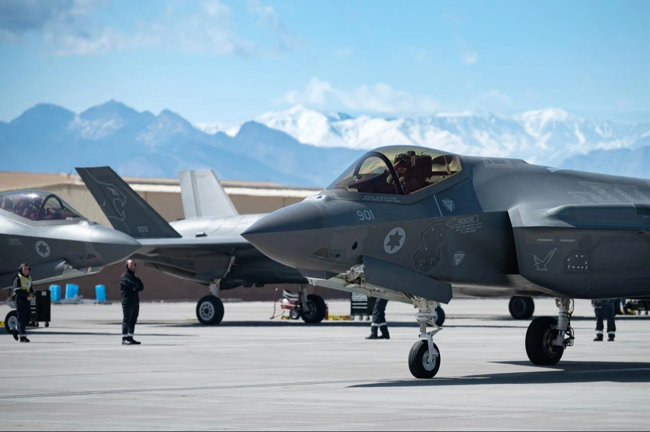 An Israeli F-35I Adir assigned to 140 Squadron, Nevatim Air Base, taxis out for a mission during Red Flag-Nellis 23-2 at Nellis Air Force Base, Nevada, March, 24 2023. (Photo via U.S. Air Force)