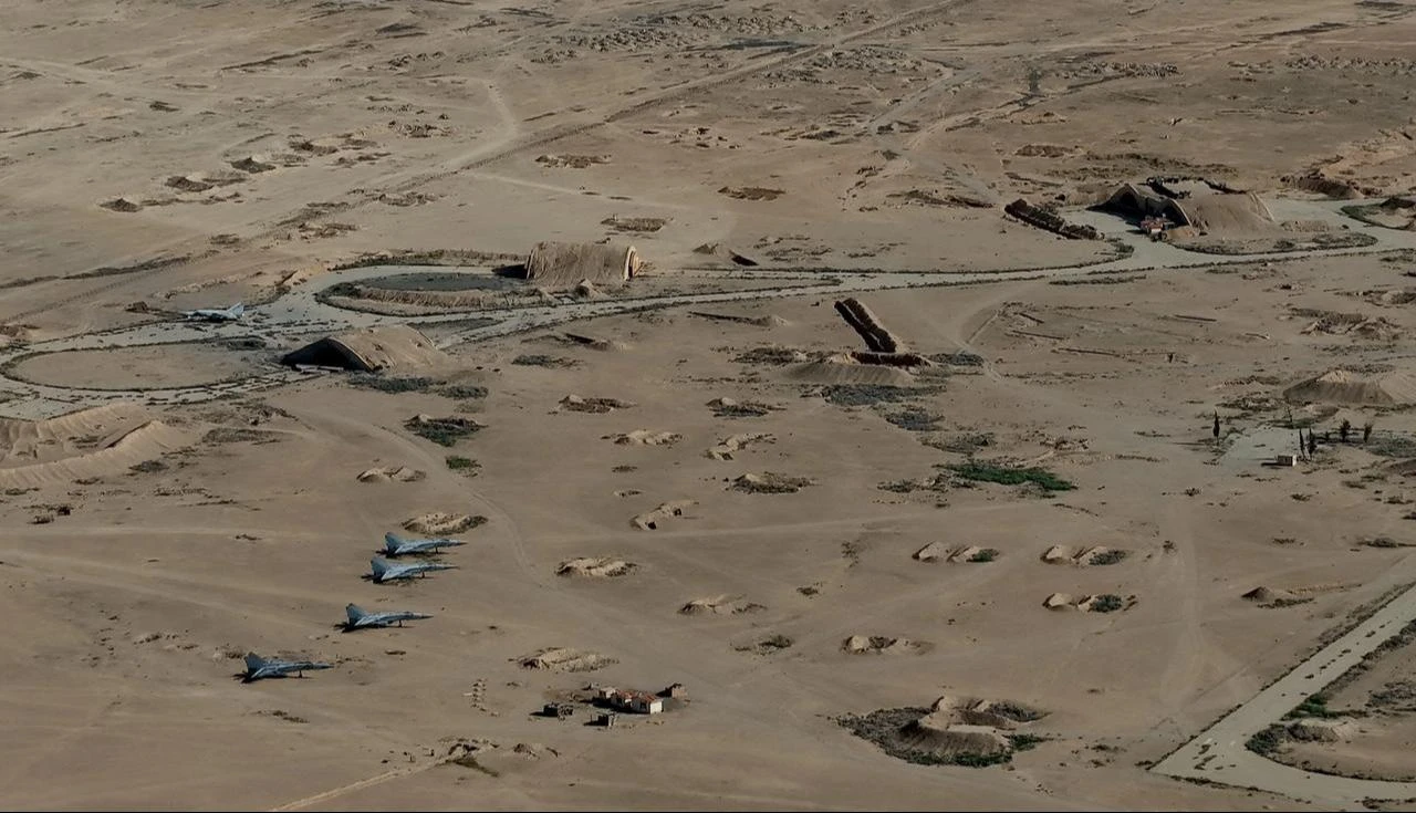An aerial view of the T4 Tiyas Airbase, located in Homs Governorate in Syria, accessed on April 10, 2025. (AA Photo)