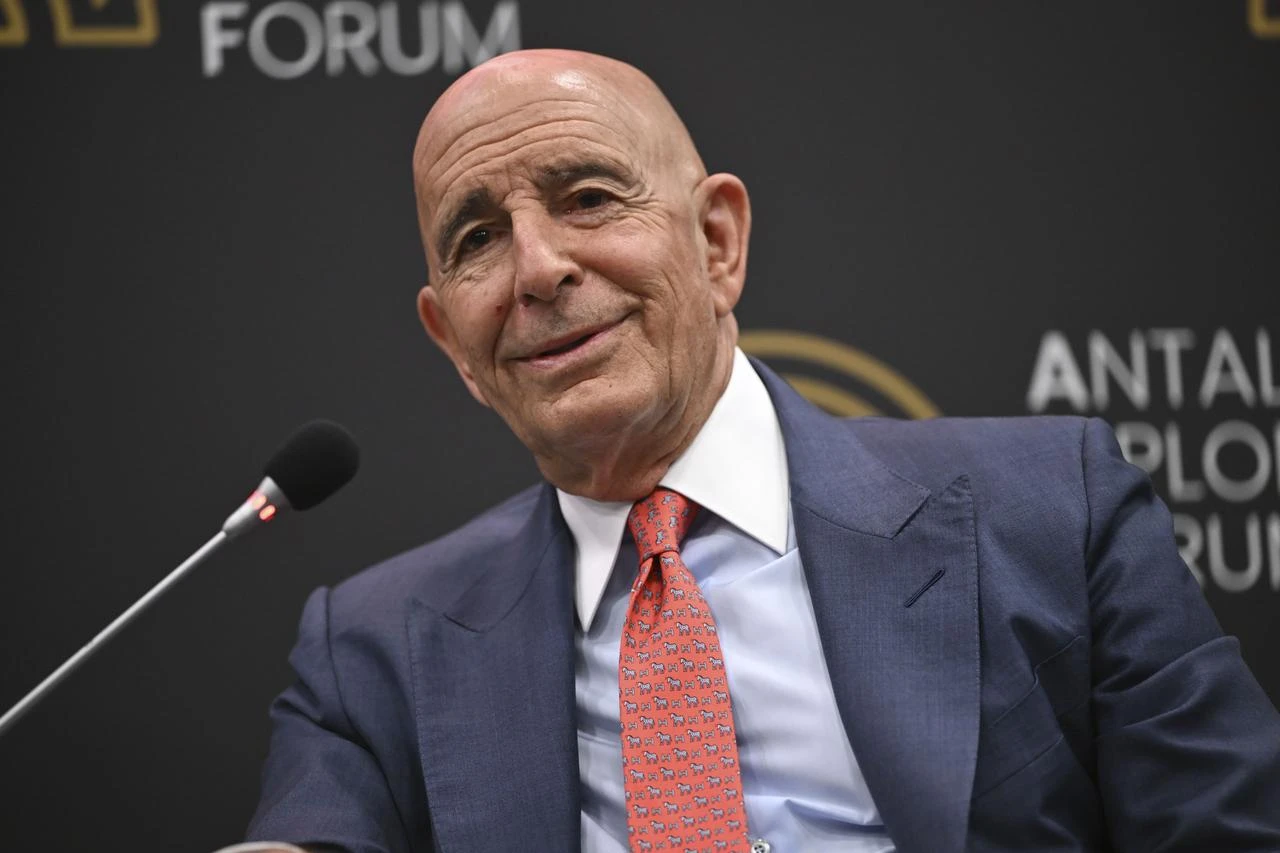 Ambassador to the Republic of Türkiye and Special Envoy for Syria, U.S. Thomas J. Barrack, attends ADF2026 Talks within the Antalya Diplomacy Forum in Antalya, Türkiye, on April 17, 2026. (AA Photo)