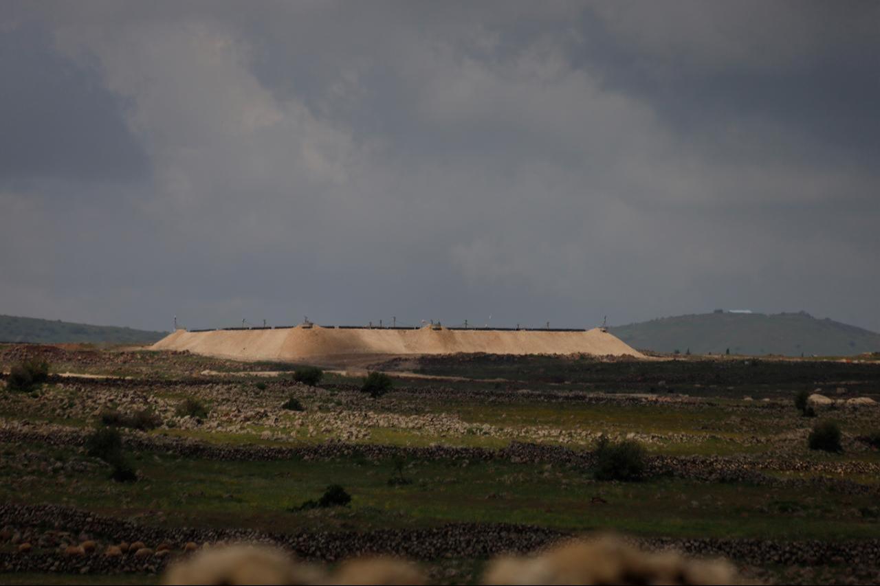 A view of Israeli base in the rural areas where Israeli forces carry out excavation of trenches and military fortification works within the ceasefire line in Quneitra, southern Syria, April 15, 2026. (AA Photo)