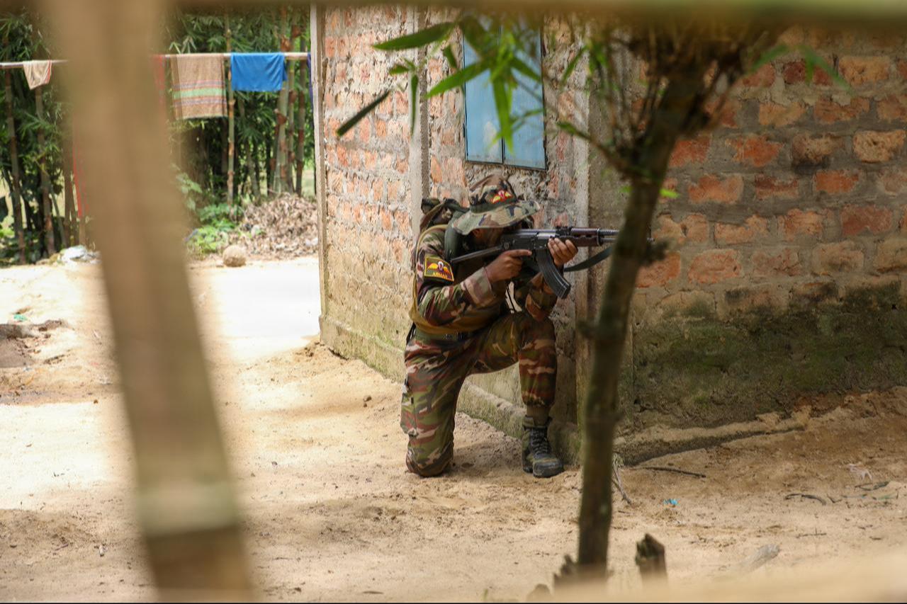 A Bangladesh Army soldier pulls security during a field training exercise as part of Exercise Tiger Lightning 2026 in Bangladesh, July 28, 2026. (Photo via U.S. Army)