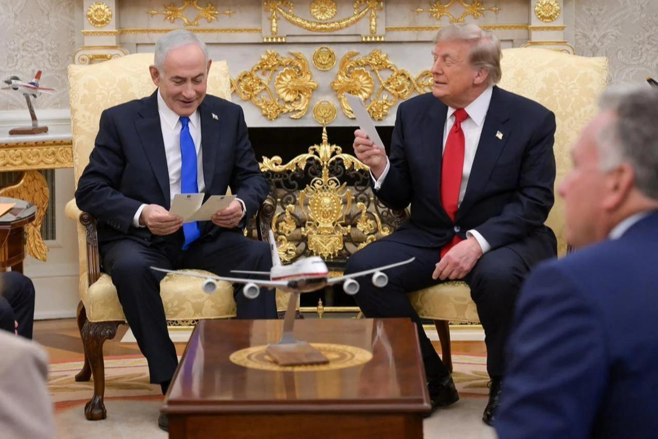 This handout picture released by the Israeli Government Press Office (GPO) Shows Israel's Prime Minister Benjamin Netanyahu (L) meeting with US President Donald Trump in the Oval Office of the White House in Washington DC, July 28, 2026. (Photo by GPO/HO/AFP)