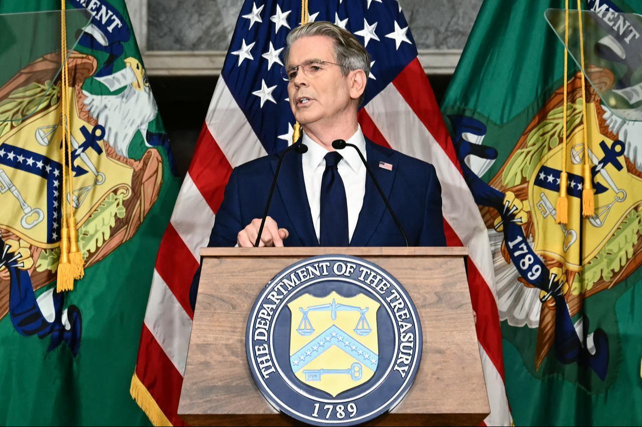 US Secretary of the Treasury Scott Bessent speaks during a press conference in Washington, DC on August 24, 2026. (AFP Photo)
