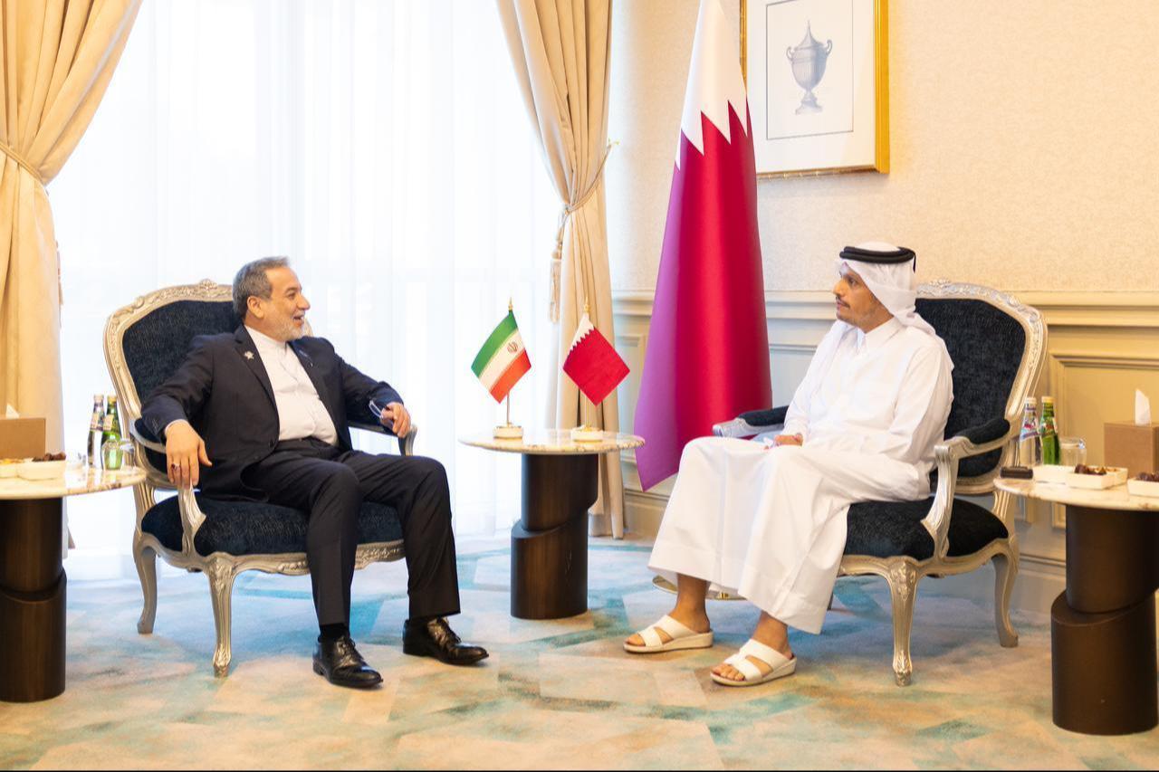 Iranian Foreign Minister Abbas Araghchi (L) meets with Qatar’s Prime Minister and Foreign Minister Sheikh Mohammed bin Abdulrahman Al Thani in Doha, Qatar, Sep. 14, 2025. (Photo via mofa.gov.qa)
