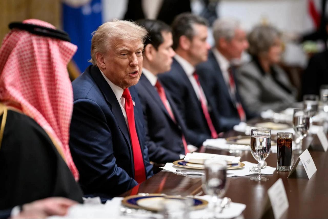 US President Donald Trump speaks during a bilateral meeting with Saudi Arabia’s Crown Prince Mohammed bin Salman and officials at the White House in Washington, DC, on November 18, 2025. (Photo via White House)