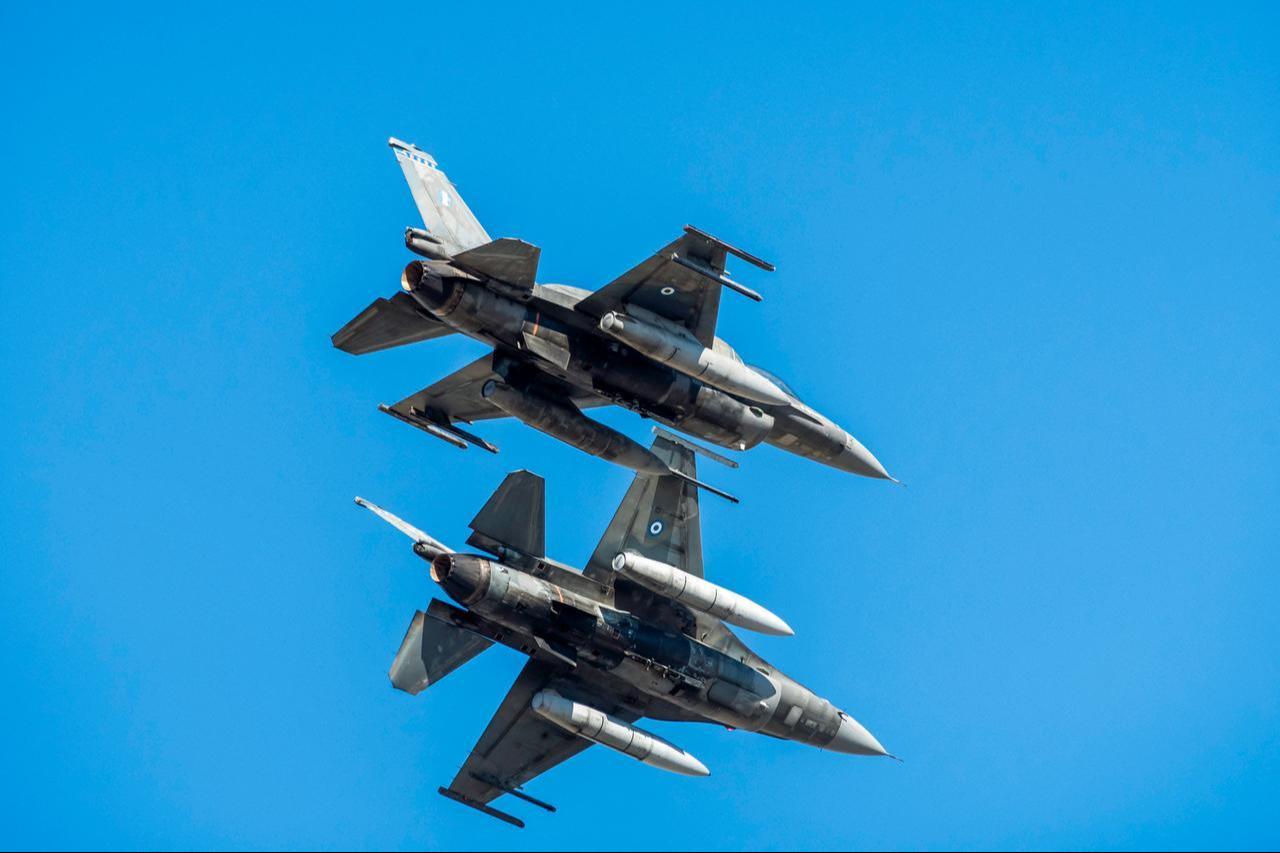 Greek F-16 fighter jets fly over during a parade in Nicosia on October 1, 2025. (AFP Photo)
