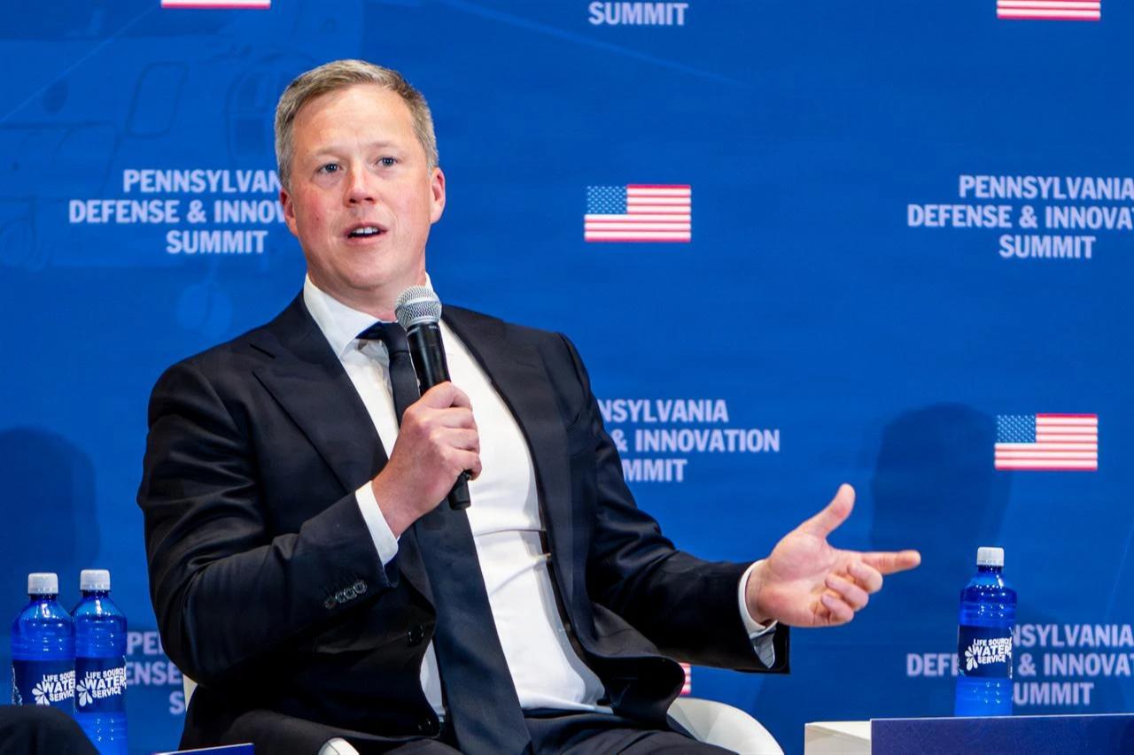 Secretary of the Army Dan Driscoll participates in a panel discussion during the Pennsylvania Defense and Innovation Summit on Carlisle Barracks, Pennsylvania, July 15, 2026. (Photo via U.S. Army)