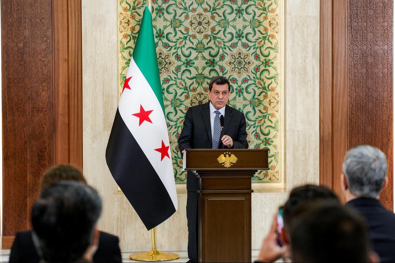 Mazloum Abdi, leader of the SDF, speaks during a televised speech at the People's Palace in Damascus on August 25, 2026. (AFP Photo)