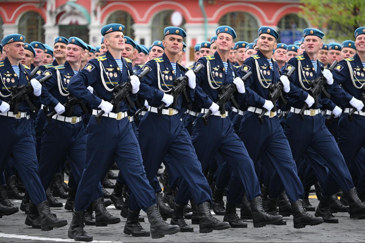 Russian cadets march on Red Square during the Victory Day military parade in Moscow on May 9, 2026. (AFP Photo)