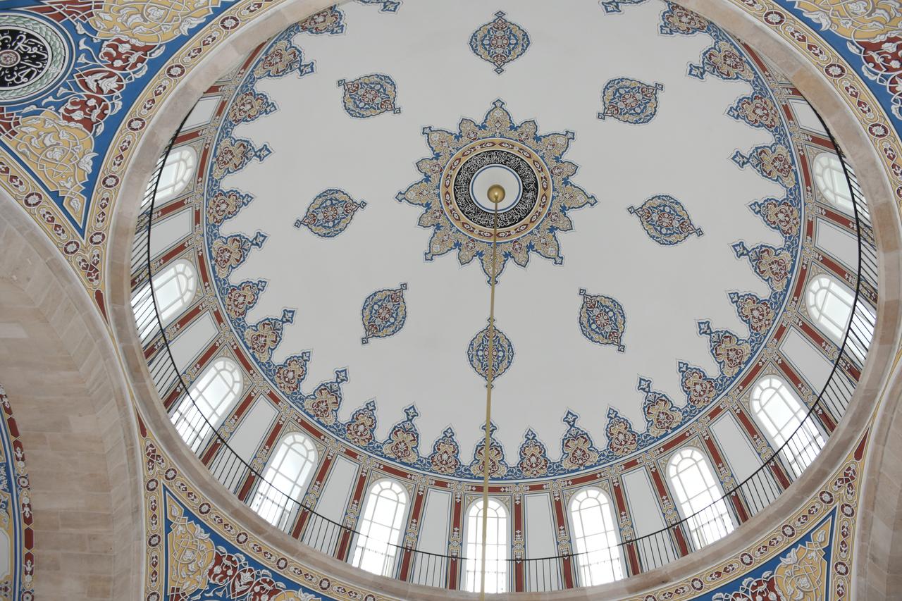 View of the dome of the historic Haci Yusuf Tas Mosque in Malatya during restoration. (AA Photo)