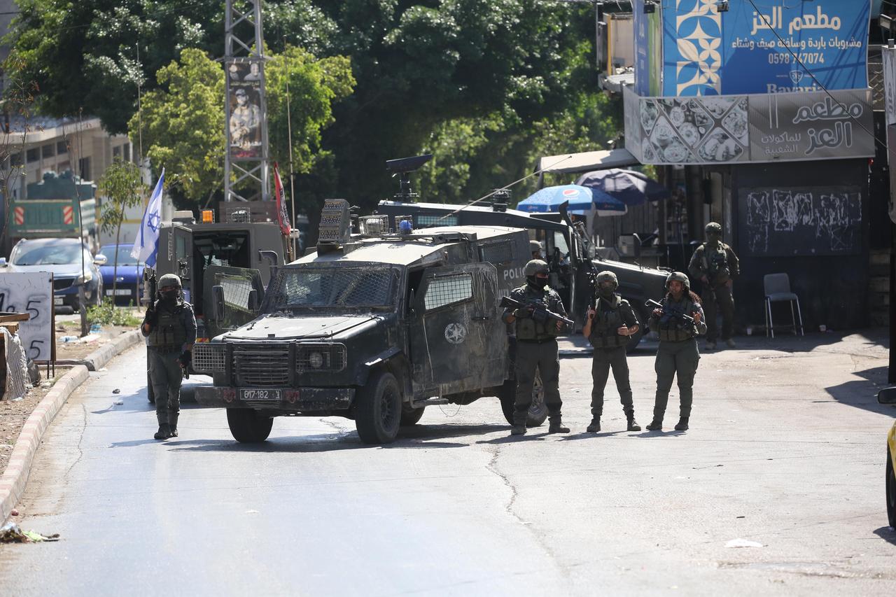 Israeli forces raid the Balata Camp, closing entrances and exits and restricting the movement of residents, as three Palestinians are injured and at least six people are detained during the raids in Nablus, in the northern West Bank, Palestine, on August 20, 2026. (AA Photo)