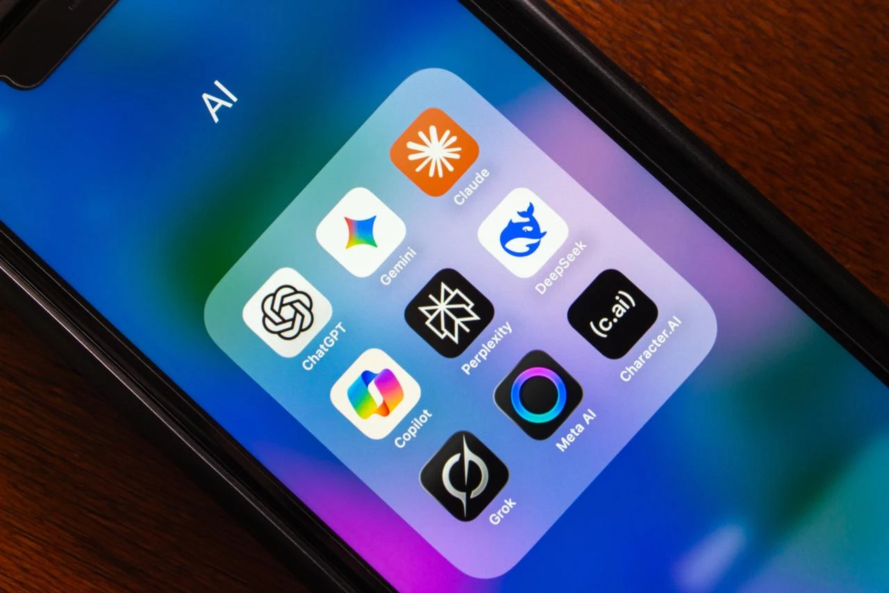 Artificial intelligence apps, including ChatGPT, Gemini, Claude, DeepSeek and others, appear on a smartphone screen. (Adobe Stock Photo)