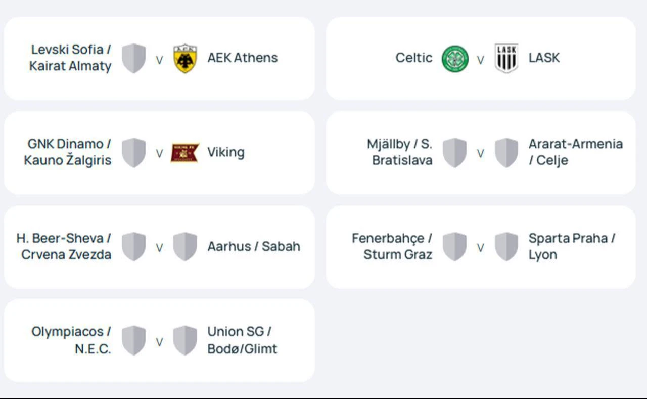 Table shows the UEFA Champions League playoff bracket on Aug. 3, 2026. (Image via UEFA)