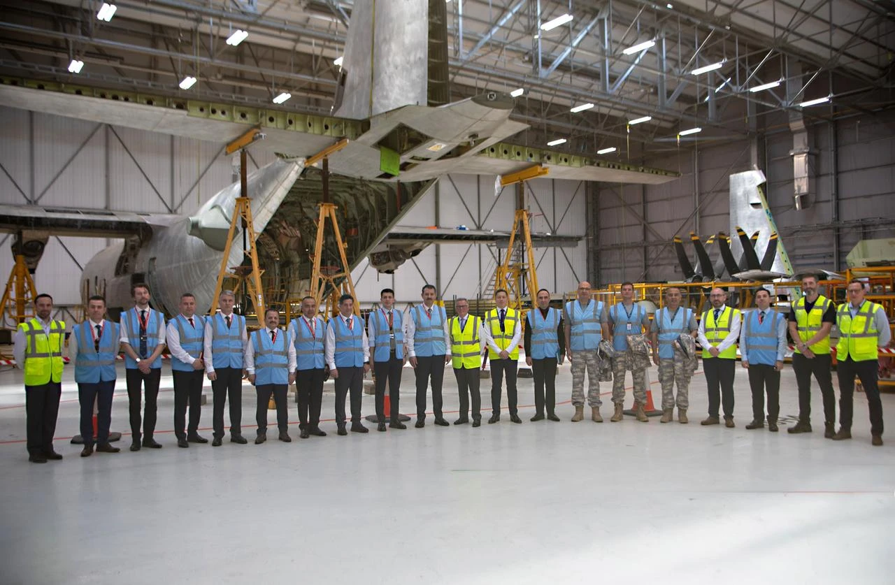 Personnel from the Turkish Air Force (TurAF) along with officials from Marshall Aerospace in the UK, June 24, 2026. (Photo via Marshall Aerospace)