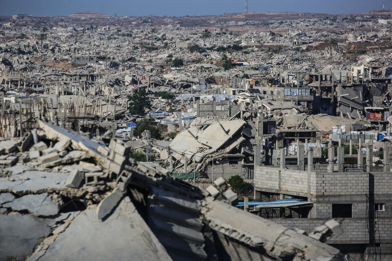 A general view shows destruction in Khan Yunis in the southern Gaza Strip on July 31, 2026. (AFP Photo)