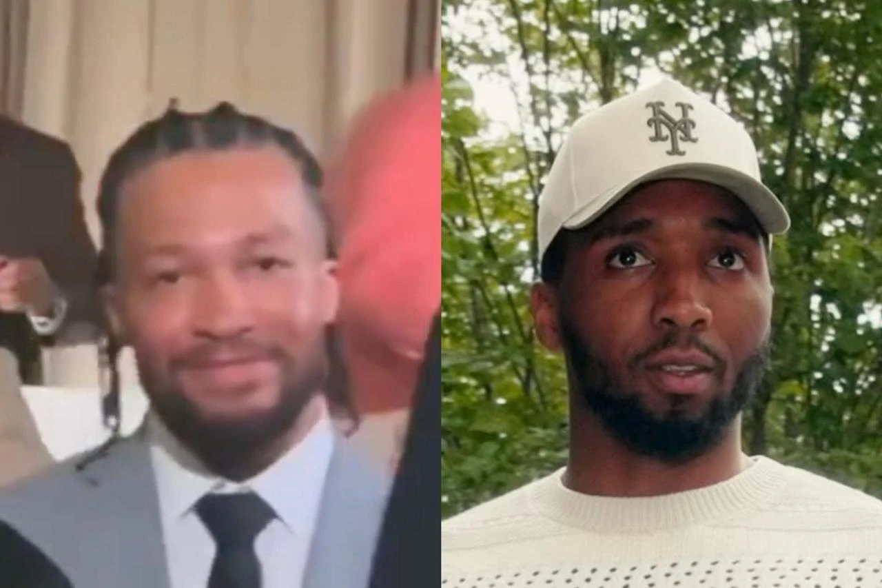 Jalen Brunson's stare at Jaylen Brown at Donovan Mitchell's wedding becomes viral NBA meme