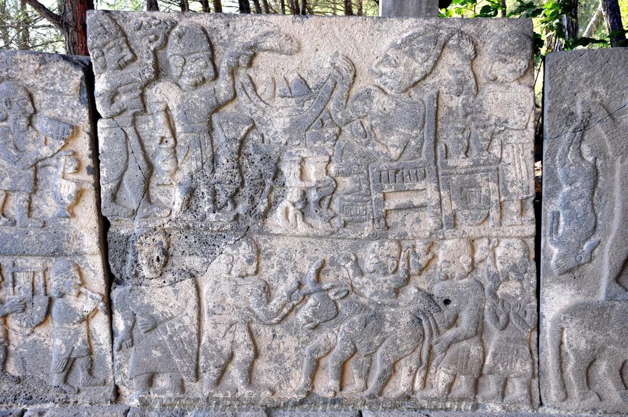 A Neo-Hittite stone relief at Karatepe-Aslantas in southern Türkiye depicts a royal banquet scene associated with King Asitawandas. (Photo via Britannica)