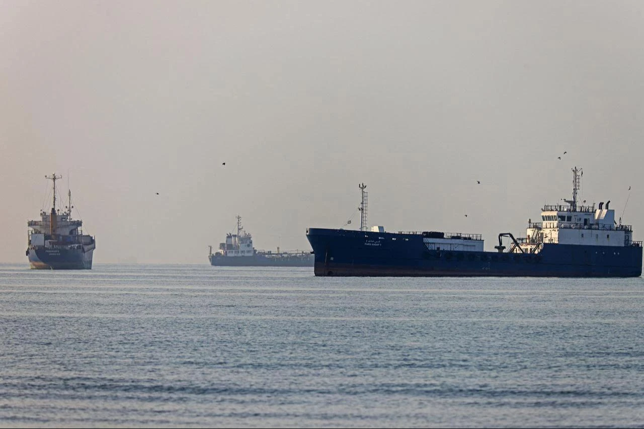 In this picture obtained from Iran's ISNA news agency on June 1, 2026, vessels sail at Suru Beach in Bandar Abbas along the Strait of Hormuz. (ISNA/AFP Photo)