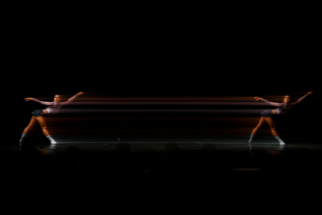 A dancer performs onstage during the SOLO Contemporary Dance Festival, which brings together contemporary dance works from different regions, in Ankara, Türkiye, Aug. 30, 2026. (AA Photo)