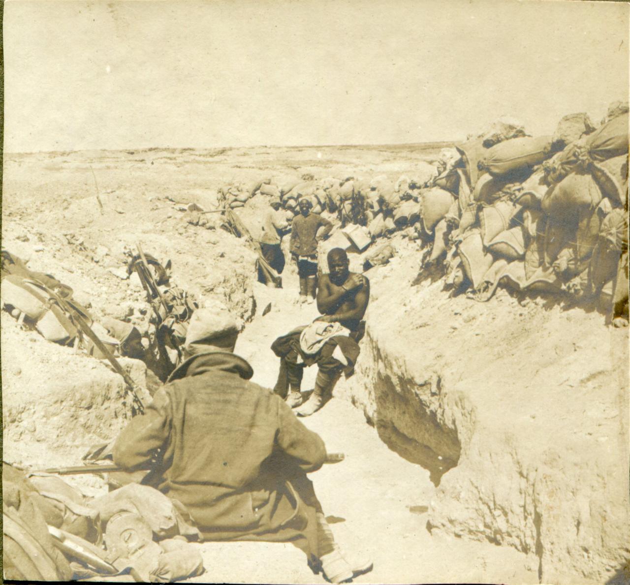 Senegalese infantry in the trenches in 1915.