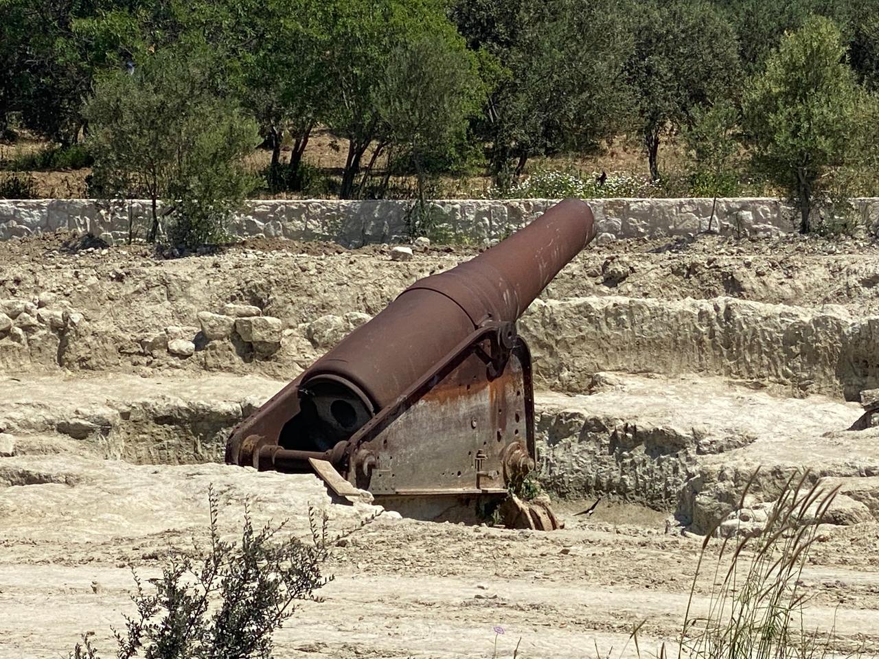 French heavy artillery gun, that seen in a 1915 image, is pictured in Canakkale after more than 100 years.
