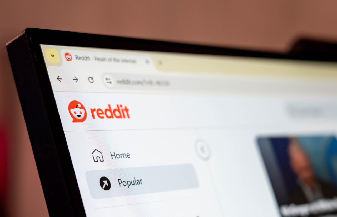 Reddit social media website homepage displayed on computer screen with browser tab open. (Photo via Adobe Stock)