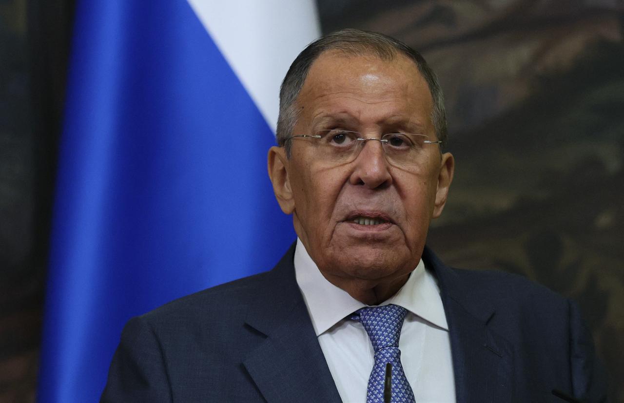 Russian Foreign Minister Sergei Lavrov attends a joint press conference with Vatican envoy and Secretary for Relations with States and International Organisations of the Holy See following their talks in Moscow on August 25, 2026. (AFP Photo)