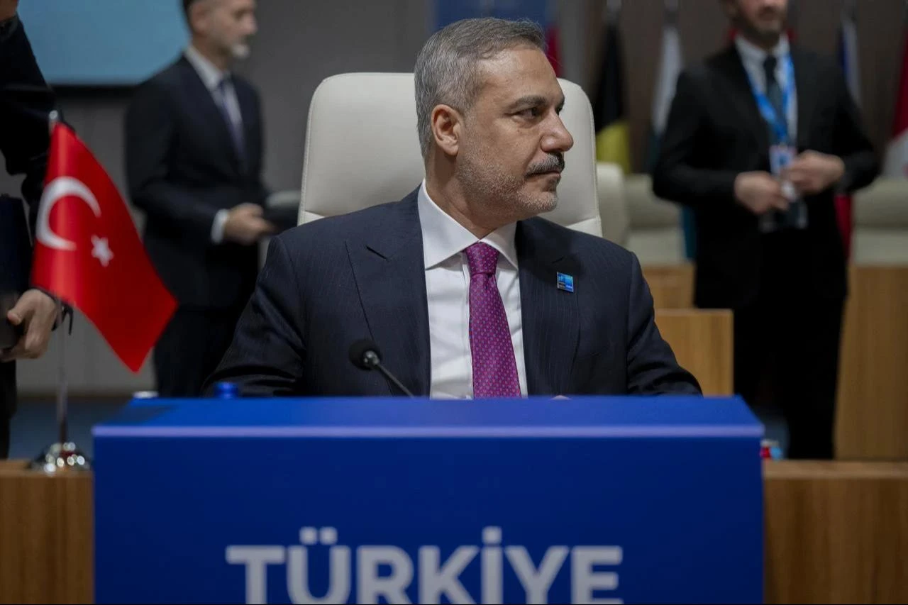 Turkish Foreign Minister Hakan Fidan attends the NATO-Ukraine Council meeting as part of the 36th NATO Ankara Summit in Ankara, Türkiye, July 7, 2026. (AA Photo)
