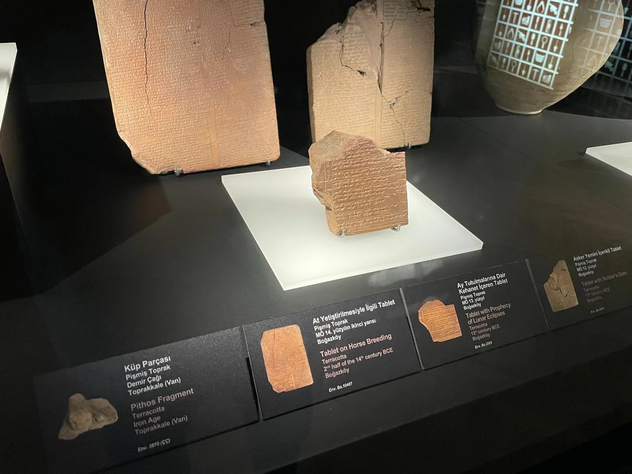 Cuneiform tablets from Bogazkoy record subjects including horse breeding, lunar-eclipse prophecies and a soldier’s oath. (Photo by Koray Erdogan)