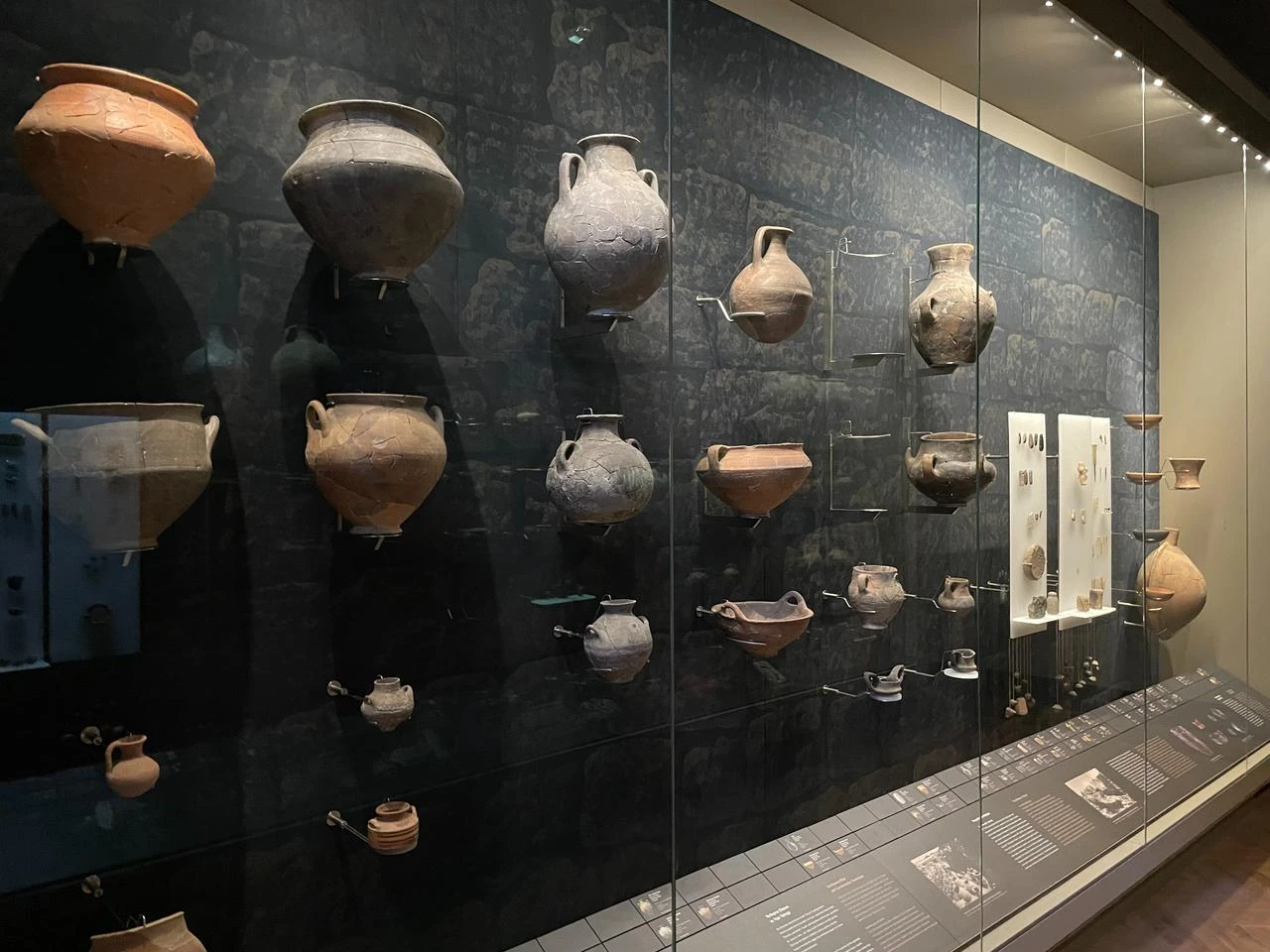 A terracotta bowl with a handle from Troy VII, dating to the Early Iron Age, is displayed at the Istanbul Archaeological Museums, Türkiye. (Photo by Koray Erdogan)