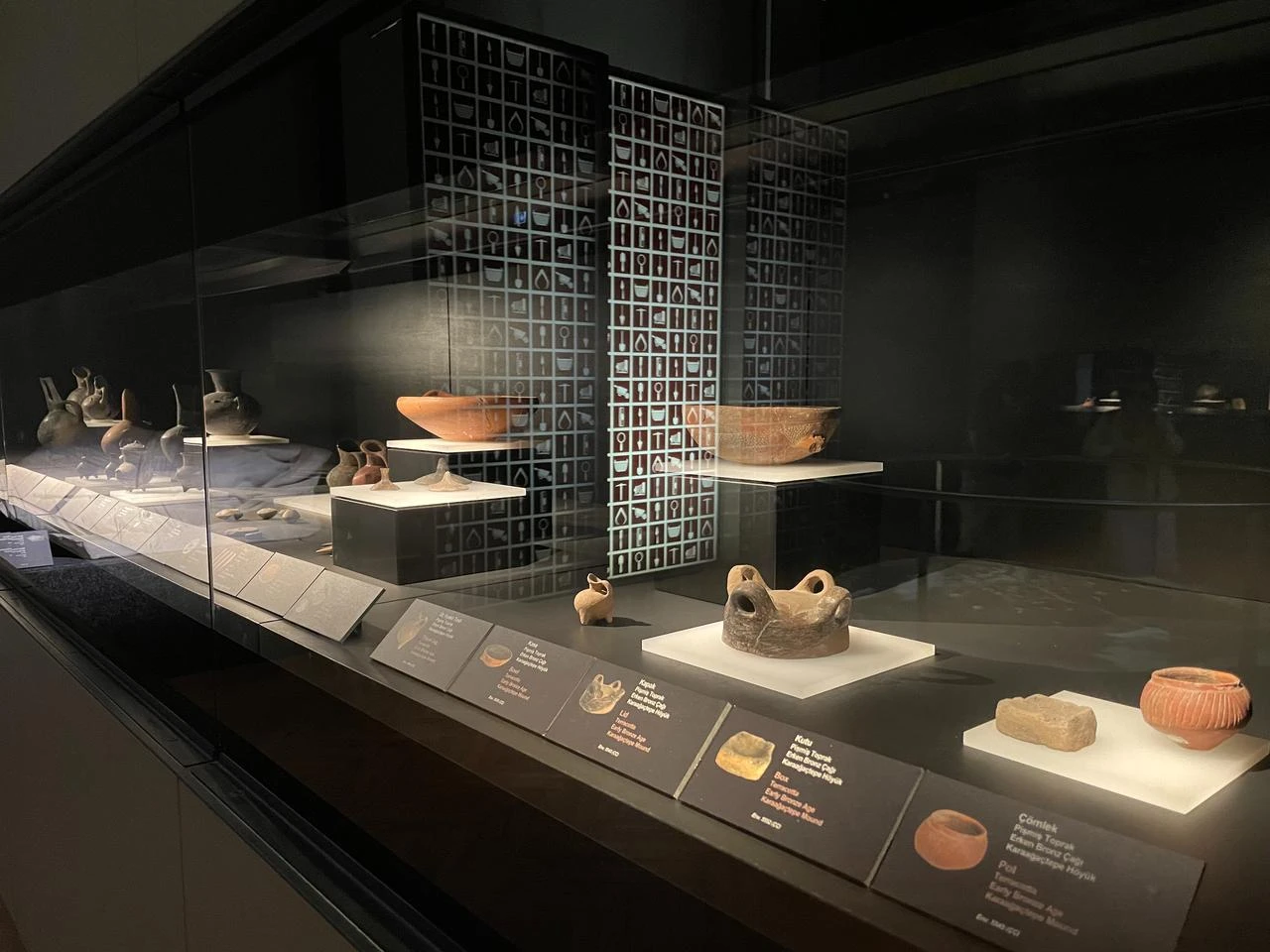 Pottery, figurines and everyday objects from different periods are displayed inside the Istanbul Archaeological Museums, Türkiye. (Photo by Koray Erdogan)